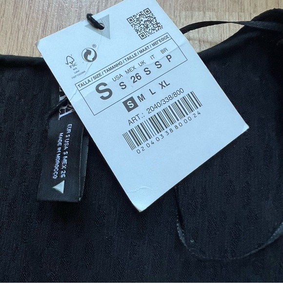 NWT Zara square neck textured long sleeve bodysuit - Picture 11 of 11